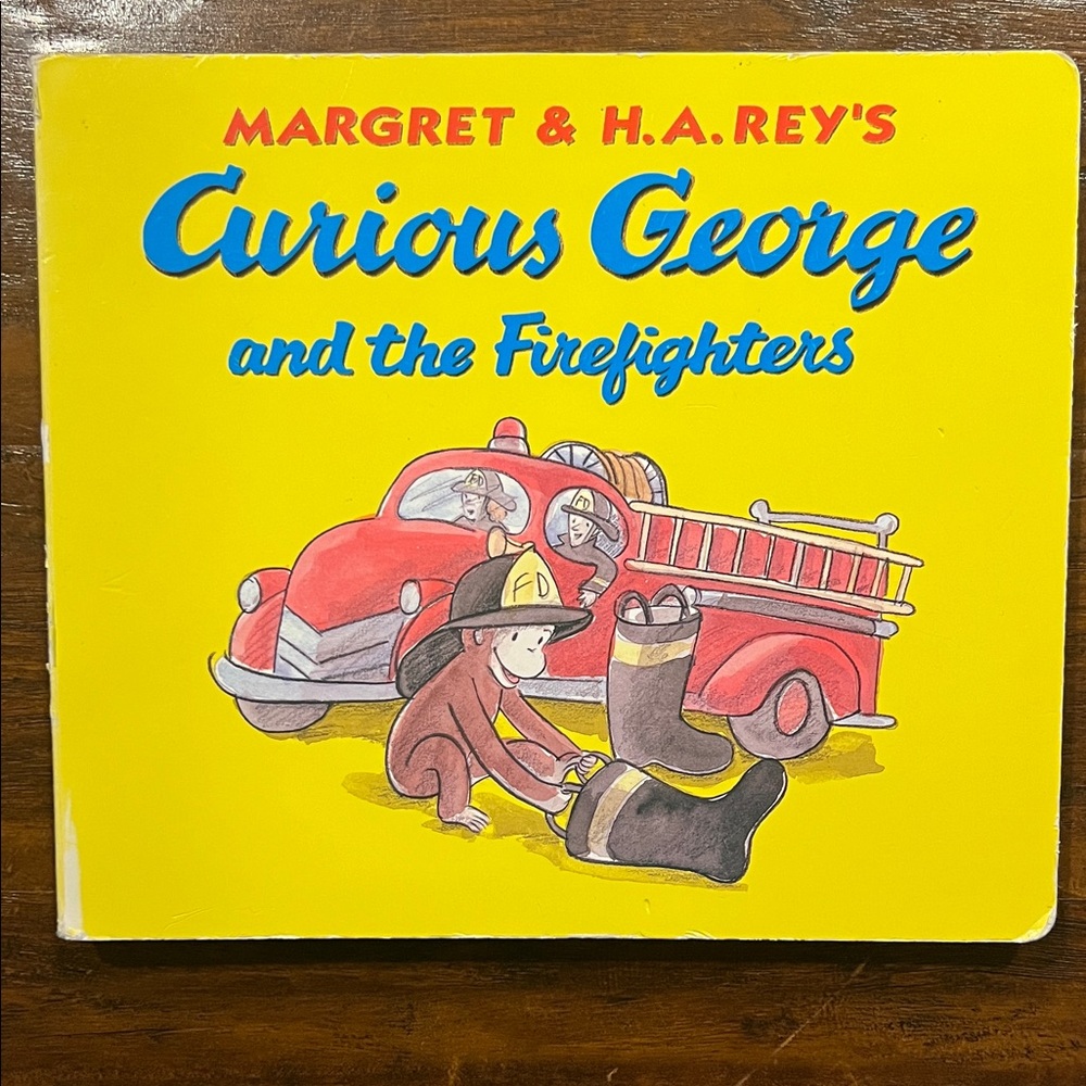 5 /$10 Kids Picture Book | Curious George and the Firefighters Large Board Book